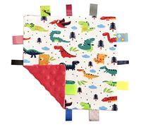 G-Tree Baby Newborn Security Blanket with Tags, Red Taggy Comforter Blanket for Child Toddler, 25x25cm