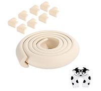 G-Tree Baby Proofing Edge & Corner Guards | Safe Edge & Corner Cushion | Child Safety Furniture Bumper | Table Protectors | Pre-Taped Corners | 6.56 ft Edge + 8 Corners+Door Stop | Beige