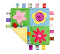 G-Tree Flower Tag Blanket for Baby - Super Soft Toddler Minky Label Blanket, Security Tag Blanket Toy Great Gift for Boys and Girls