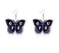 G U T S World Tour Earrings Purple Butterfly Earrings Singer Merch Album Earrings Acrylic Singer Album Inspirational Earrings Music Earrings Singer Concert Outfit Accessories Jewelry for Women Fans
