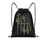 G-Un America Flag Sports Backpack String Versatile Drawstring Pe Bags Waterproof Sport Gym String Bag For Yoga Men Beach 39X46Cm