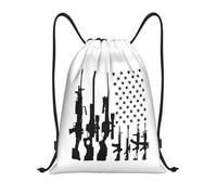 G-Uns America Pattren Drawstring Backpack Stylish Drawstring Pe Bags Scratch String Bag For Shopping Hunting Women 39X46Cm