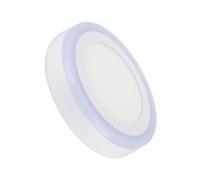 G.W.S® 12W+4W Blue Edge Lit Round Circle LED Surface Mounted Panel Downlight Ceiling Light Day White, LED Driver Included
