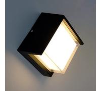 G.W.S® 12W Black Modern LED Sconce IP54 Indoor/Outdoor Square Wall Light Warm White 3000K (WL-C-SQ-WW)