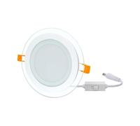 G.W.S® 18W Crystal Glass Edge Round Circle LED Recessed Flat Panel Downlight Ceiling Light 3CCT (3000K+4000K+6000K), LED Driver Included