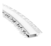 G.W.S® Bendable Plaster-in Trimless Recessed LED Profile, 1-Pack Aluminium Channel for LED Strip Light, 2 Metres 61.45mmx14mm (122B)