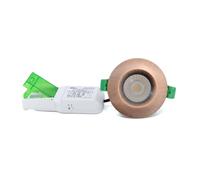 G.W.S® Fir LED Downlight, Brushed Copper Bezel, 4CCT, Dual Wattage 5W/8W, Dimmable, IP65, 30, 60 & 90 Minutes Fire Safe, Pack of 1
