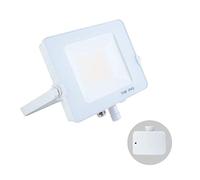 G.W.S® Infinity 70W 6300-7000Lms, White Casing Outdoor IP65 Waterproof LED Floodlight with Photocell Dusk Till Dawn Sensor, Energy Saving Security Light, Tri-Colour (3000K/4000K/6000K)