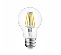 G.W.S® LED Filament Bulb, GLS A60 E27 Edison Screw, LED Globe Bulb, 8W Dimmable Day White 6400K, Clear Glass