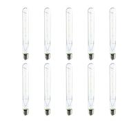 G.W.S® LED Filament Bulb, T30 E27 Edison Screw, LED Tubular Bulb, 4W Dimmable Day White 6400K, Clear Glass, Pack of 10