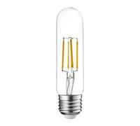G.W.S® LED Filament Bulb, T30 E27 Edison Screw, LED Tubular Bulb, 4W Dimmable Day White 6400K, Clear Glass