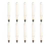 G.W.S® LED Filament Bulb, T30 E27 Edison Screw, LED Tubular Bulb, 4W Dimmable Warm White 2700K, Amber Glass, Pack of 10