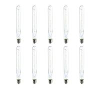 G.W.S® LED Filament Bulb, T30 E27 Edison Screw, LED Tubular Bulb, 4W Dimmable Warm White 2700K, Clear Glass, Pack of 10