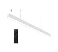 G.W.S® LED Linear Light 4FT 120CM 40W, White Surface Mounted/Suspended Ceiling Light, RF Remote Control, 3CCT 3000K/4000K/6000K, Toolless Locking Design, for Office, Garage, Workshop & Retail Shop