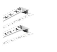 G.W.S® Plaster-in Trimless Recessed LED Profile, 2-Pack Aluminium Channel for LED Strip Light, 2 Metres 61.45mmx14mm (122-C6214)