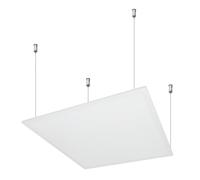 G.W.S® Premium 42W Ultra Slim White Frame 595mmx595mm (2'x2') Square LED Suspended Flat Panel Light Office Ceiling Light Neutral White, 1.5M Wire Kit Included