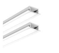 G.W.S® Recessed LED Profile, 2-Pack Aluminium Channel for LED Strip Light, 2 Metres 28mmx10mm (335-Y2810)