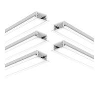 G.W.S® Recessed LED Profile, 5-Pack Aluminium Channel for LED Strip Light, 1 Metre 28mmx10mm (335-Y2810)