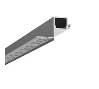 G.W.S® Silver Plaster-ln Trimless Recessed LED Aluminium Profile (2002), 2-Pack Aluminium Channel for LED Strip Light, 2 Metres 36.1mmx24.3mm