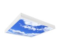 G.W.S® Sky Cloud Pattern Ceiling Light, Surface Mounted 3CCT 595mmx595mm (2'x2') Square LED Panel Light, Pack of 9