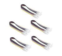G.W.S® Solderless 2 End Wire Connectors, for 12mm Wide 6 Pin RGB+CCT LED COB Strip Lights, Pack of 5