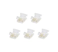 G.W.S® Solderless Strip to Wire Straight Connectors, for 10mm Wide 3 Pin CCT/Pixel LED COB Strip Lights, Pack of 5
