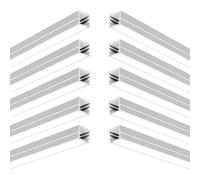 G.W.S® Surface Mounted LED Profile, 10-Pack Aluminium Channel for LED Strip Light, 1 Metre 10mmx10mm (196-M1010)