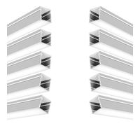 G.W.S® Surface Mounted LED Profile, 10-Pack Aluminium Channel for LED Strip Light, 1 Metre 20mmx20mm (168-M2020)