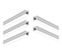 G.W.S® Surface Mounted LED Profile, 5-Pack Aluminium Channel for LED Strip Light, 1 Metre 10mmx10mm (196-M1010)