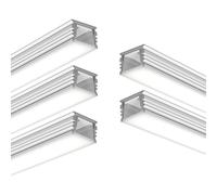 G.W.S® Waterproof Surface Mounted LED Profile, 5-Pack Aluminium Channel for LED Strip Light, 2 Metres 17.5mmx12.9mm (296-D1713)