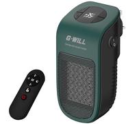 G-WILL Smart Plug in Heater 600W [Gen 2] (Green) - 4p/hr Running Cost, Wake-up Timer, Cuts 75% Energy, Ceramic Mini Portable Electric Space Fan Heater, Auto Thermostat, 4-Layer Safety System