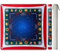 g00d4u 2025 Christmas Mahjong Mat (33" x 33"), No Creases American Mahjong Mat for Table, Anti-Slip & Noise Reduction Mah jongg Learning Mat, Mahjong Gifts (Christmas B)