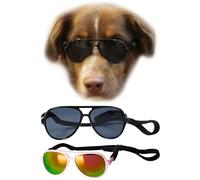 G010 Dog Pet Costume Prop Aviator Sunglasses Medium Breeds 20-40 lbs (2-Pack Black+Pink-Rose Gold mr)