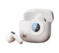 G05 Retro Noise Cancelling Wireless Headphones In Ear Comfortable HIFI Sound Quality Super Long Battery Life Digital Display 560s (White, A)