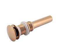 G1 1/4 Inch Brass Sink Pop Up Drain Assembly, Non Overflow Silver -, Easy Push - Button Operation, Ideal for Bathroom Basin (Rose Gold)
