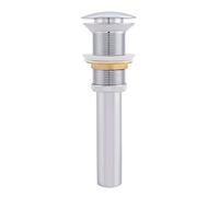 G1 1/4 Inch Brass Sink Pop Up Drain Assembly, Non Overflow Silver -, Easy Push - Button Operation, Ideal for Bathroom Basin (Silver Chrome Plated)