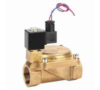 G1-1/4 N/C Normally Closed Brass Electric Solenoid Valve, 2 Way Diaphragm Solenoid Valve, High Pressure 1.6MPa, Quick and Sensitive Control, for Water Oil Gas with Easy Installat (DC12V)
