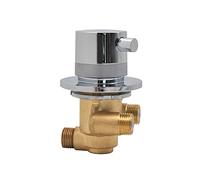 G1/2" 1 Way Output Thermostatic Brass Shower Faucets Wall Mounted Cold & Hot Water Mixing Valve Mixer Tap, Brass Thermostatic Cartridge, Open/Closed Switch, Auto-Thermostat (Thermostat Valve)