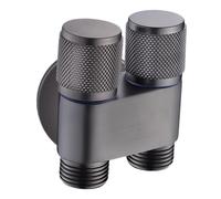G1/2 2.5 cm Two Out Double Control Valve Washing Machine Tap Toilet Triangle Valve 2.5 cm Two Out Double Control Angle Valve Grey