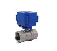 G1/2" 2 Way Motorized Ball Valve 3 Wires 2 Point Control Stainless Steel Electric Ball Valve Electric Actuator AC/DC 9-24V(DC9-24V-CR02)