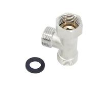 G1/2" 3 Way T Adapter Stainless Steel Diverter Valve Bathroom Shower Head Faucet Water Splitter Toilet Spray Nozzle Converter