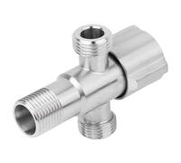 G1/2" Angle Valve Stainless Steel Faucet Angle Valve Water Stop Valve 1 Inlet 2 Outlet for Handheld Toilet Bidet Spray Bathroom