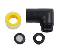 G1/2 Black Shower Elbow Connector Top Spray Angle 90° Female Thread Male Thread Hand Shower Adapter Bathroom Plumbing Fixture Brass Construction Standard Connection