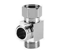 G1/2" Brass 3 Way T Shape Adapter Toilet Bidet Sprayer Universal Shower System Component Replacement Part Water Diverter Valve for Shower Arm Mounted