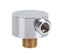 G1/2 Brass Shower Hose Connector, Round Shape Shower Outlet Elbow, Silver Plated Handheld Shower Adapter with G1/2 Thread for Bathroom Shower Panel and Concealed Shower
