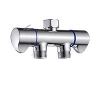 G1/2 Copper Double Opening Water Outlet Angle Valve, Bathroom Faucet Bathroom Accessories Washing Machine Water Supply Valve 1Pcs(C)