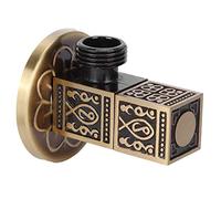 G1/2 External Thread Angle Valve, Brass Water Stop Valve, Antique Finish Rotatable Faucet Angle Valve with Brushed Rear Cover for Bathroom Kitchen Sink Shower