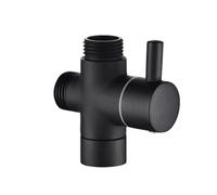 G1/2 Inch 3-Way Brass Diverter Valve, T-Adapter Connector, Black, for Bathroom Faucet and Shower Connection