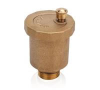 G1/2" One Direction Brass Air Vent Valve, High Temperature Resistance Automatic One Way AirVent Connector Adapter G1/2" Male Thread Air Vent Exhaust Valve for Heating System, Water Heater