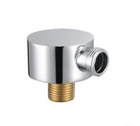 G1/2 Round Wall Mounted Shower Hose Connector Constructed from Stainless Steel and Copper for Stable Water Flow (Silver)